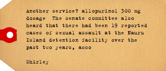 Label van Shirley TFjdPUfdxqsPvGjzNA